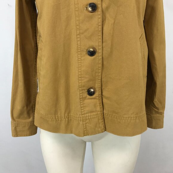 MADEWELL - WOMEN'S XXS - LONG SLEEVE BUTTON UP PLEATED BACK COTTON JACKET - Picture 3 of 7